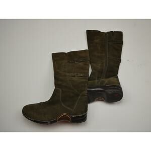 women's SOFTT leather suede boots, size: 8, 13", dark brown